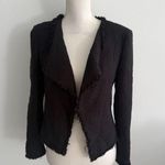 ANN TAYLOR LOFT Black Knit Long Sleeve Blazer Jacket Size 4P Photo 0