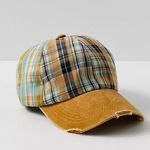 Free People NWOT Crossroads Mixed Plaid Baseball Hat Photo 0
