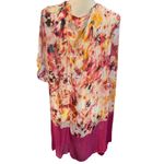 Floral Print Kimono Open Front Pink Trim‎ Duster Cardigan Bohemian Size undefined Photo 5