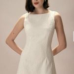 RIHOAS The Beige Boat Neck Textured Mini Dress 22 White Photo 2