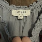 Umgee Boho Blouse Floral Embroidered Off Shoulder Ruffle Gray Sz M Peasant Top Photo 2