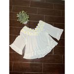 Judith March  oversized low shoulder daisy top sz small Photo 1