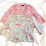 Ralph Lauren Lauren  Pink and Green Paisley PJ Top Bundle L Photo 0