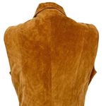 Charter Club  Vintage Leather Suede Vest Zipper Front Camel Brown Size Large Photo 5