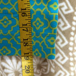 Sunsets & Sweet Tea Womens Dress Abstract Size 13 Nylon Blend Green Yellow Blue Photo 5