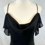 Alyn Paige off shoulder black cowl neck assymetrical hemline midi dress size 8 Photo 1