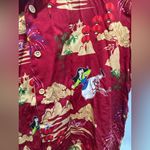 Disney  Princess Mulan Fireworks Red Scenic Woven Button-Up Photo 3