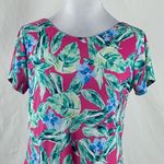 Campanella Tropical Pink Blue Floral Dress Size S Photo 2