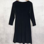 Connected Apparel  Dress‎ 14 Black Velvet Cocktail Holiday Stretchy Witchy Goth Photo 3