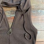Old Navy Vintage Y2K  Brown Metallic Sleeveless Halter Hoodie Zip Vest - S 💚🎀 Photo 10