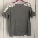 PaperMoon 🆕 Striped Top with Crotchet Lace Shoulders, Size Small Photo 1