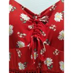 No Boundaries  Juniors’ Size XXL (19) Red Floral Cami Walkthrough Maxi Romper Photo 4