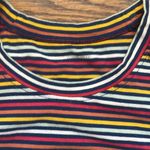 Madewell Rainbow Stripe Knot Crewneck Short Sleeve T Shirt XS Yellow Navy Tee Photo 3