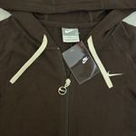 Nike Short Sleeve Sweater Brown Full Zip Y2k Size Small Brand New Photo 6