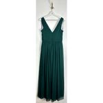 DESSY COLLECTION Sleeveless Draped Chiffon Maxi Dress with Front Slit in Hunter Green Size 10 Photo 7