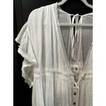 Flawless NWT  Women's White Ruffle Sleeve Button Front V-Neck Maxi Dress Size S Photo 7