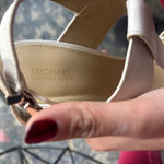 Michael Kors Nude T-Strap Block Heel Sandals (Comfortable + Chic) Photo 3