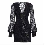 Alexis   Franciska  Beaded open back Sequin Shimmer Mini Dress Size Small Black Photo 1