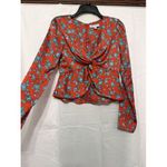 Love, Whit by Whitney Port Women Red Blue‎ Floral Crop Top Size Small 102045A01 Photo 2