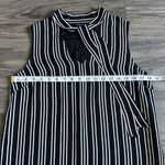 Who What Wear Black White Striped‎ Tie Neck Sleeveless Shift Dress Size Small Photo 4