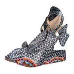 New Trina Turk INC Embroidered Kanata Anke Wrap Block Heels Black Multi Size 10 Photo 0