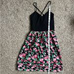 PINK - Victoria's Secret  Black Floral Mini Dress Stretch Casual Comfy Spring XS Photo 5
