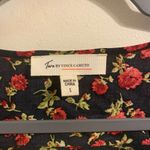 Two By Vince Camuto Black Roses Floral Wrap Midi‎ Dress Size Small Photo 2