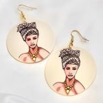 Woman Picture Earrings Gold Photo 0
