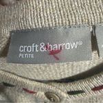 Croft & Barrow  Beige Cardigan with Snowman and Heart Details Photo 2