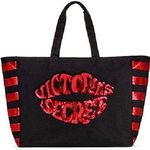 Victoria's Secret Victoria’s Secret Black and Red Sequin Lips Weekender Oversized Tote Photo 0