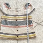 Madewell  Texture & Thread Striped Button-Front Cap Sleeve Top Cotton Blend Photo 1