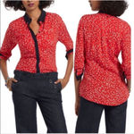 Maeve Women's  Red Polka Dot Button Down Shirt Size 2 Photo 1