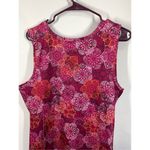 L.L. Bean Misses Floral Print Scoop Neck Sleeveless Shift Dress Multicolor Large Pink Photo 2