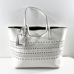 Kate Spade Lillian Court Laser Cut Tote Purse Bag Leather White Photo 7