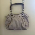 Kathy Van Zeeland  purse blush pink with metallic silver gray finish Photo 3