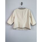 Chico's Women’s Embellished Jacket Tan Beige Embroidered 3/4 Sleeves Size 2 Photo 6