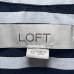 Loft  Navy Blue White Striped Mini Shirt Dress XS 100% Cotton‎ Summer Lightweight Photo 3