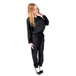 Victoria's Secret Victoria Sport Black Parachute Jumpsuit Zip Front Cinch Waist Cargo Pockets Sz M Photo 2