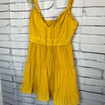 Forever 21  Yellow Sleeveless Mini Summer Dress L Zip Closure Trendy Sunshine Y2K Photo 5