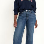 Old Navy NWT Extra High-Waisted WideLeg Jeans Women's 12P Indigo Dark Wash Denim Photo 0