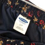 Old Navy  Skirt A Line Pull On Flowy Floral Navy Blue Red S Photo 2