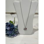 Hello Kitty  Necklace Silver Rhinestone Pendant Pink Bow Y2K Kawaii‎ Photo 1