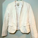 Loft Light Pink Textured Opened Front Long Sleeve Women Blazer Photo 0