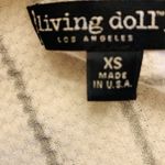 Living Doll Waffle Top Long Sleeve Flowy Roomy Womens XS Off White Gray Shirt Photo 13