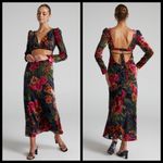 We Wore What 💕WEWORWHAT💕 Cut Out Flocked Velvet Dress ~ Burnout Velvet Floral Print M NWOT Photo 5