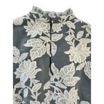 Erin by Erin Fetherston Floral Embroidered Mock Neck Pleated Dress Size 6 Gray Photo 5