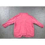 Hot Cotton‎ LInen Shirt Women Medium 100% Linen 3/4 Sleeve Ruffle Minimalist Pink Photo 2