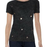 CHRLDR CHEERLEADER Acid Wash Black Doodle Hearts Tee Retro Y2K Aesthetic Size M Size M Photo 0