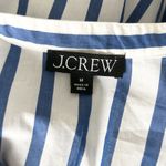 J.Crew Long Sleeve Button Up Shirt with Ruffle Cuffs in Blue Stripe Size Medium Photo 3