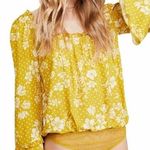 Free People  yellow floral dot print bodysuit XS new Photo 6